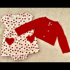 Baby girls Valentine’s Day outfit by Carter’s 12m